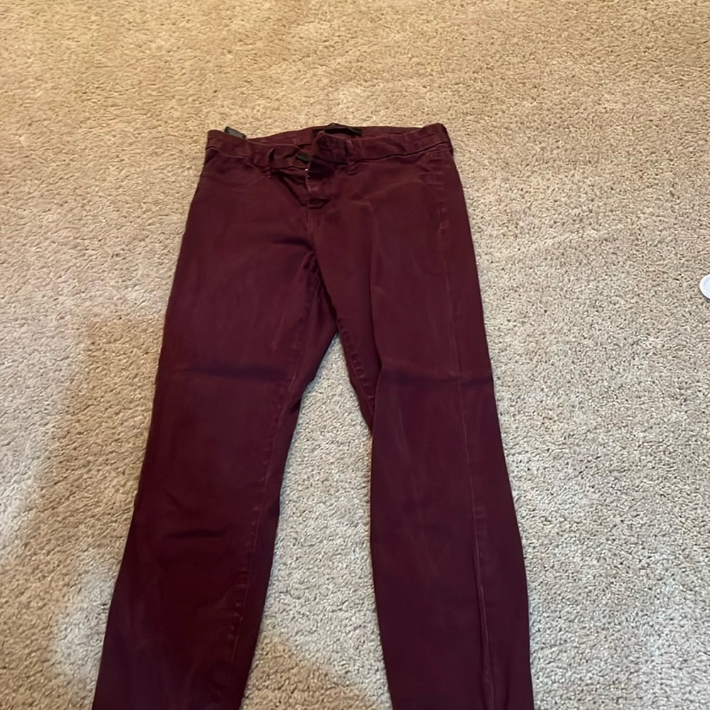 Velvet red pants worn a few times looks really good with black heels or sandals